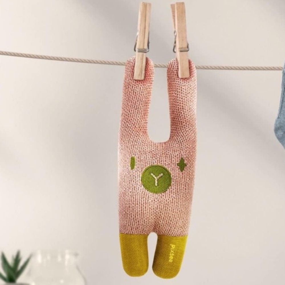 Pink and Yellow Plush Bunny Toy